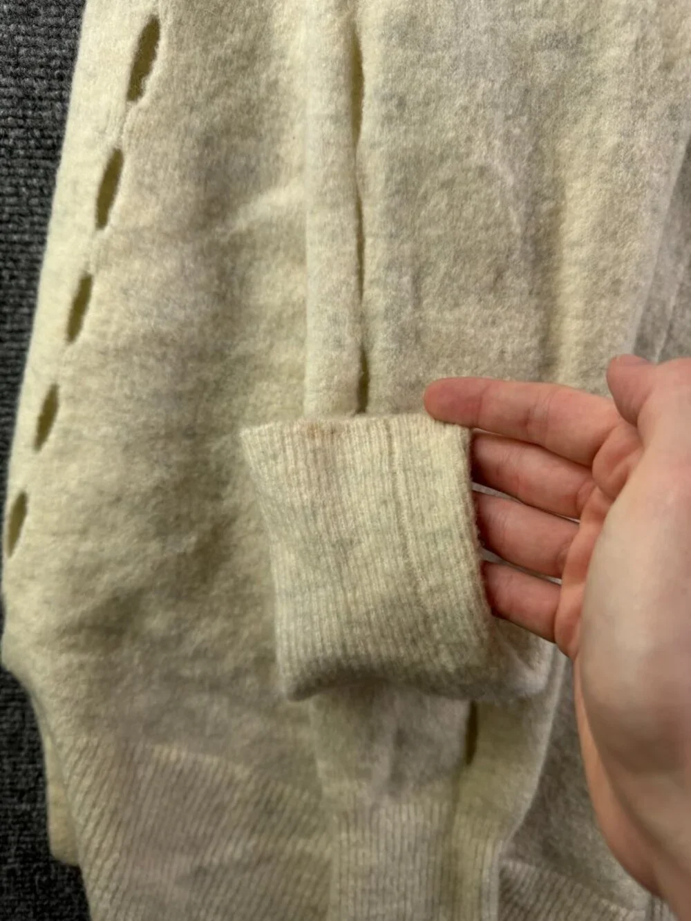 Banana Republic Wool Alpaca Blend Sweater Women’s Small Ivory Open Cardigan
